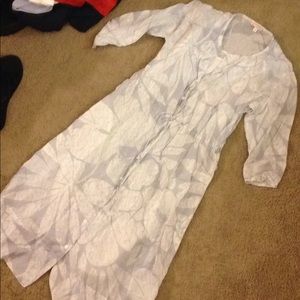 Tea length 3/4 sleeve tie waist dress